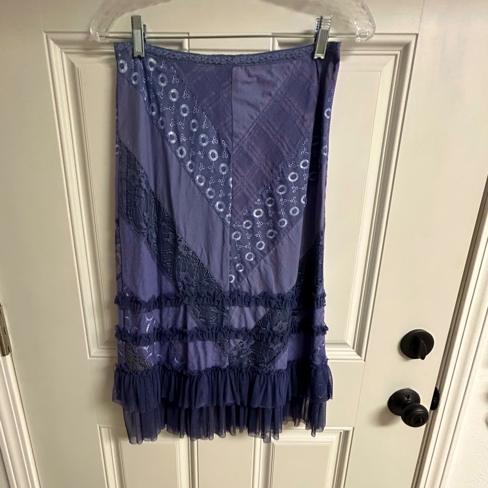 Cynthia Steffe Purple Patchwork Tiered Skirt Nwot… - image 1